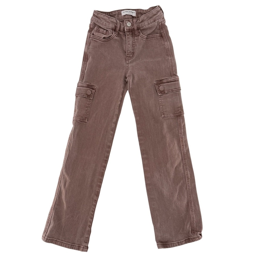 Flying‎ Monkey Youth Girls High Rise Cargo Jeans Mauve Brown Size 8 BYK1046R